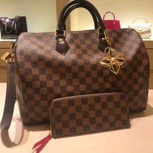 Speedy bandoulière 35 damier ébène